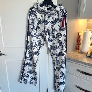 NWT Carbon38 Navy and White Patterned Pants